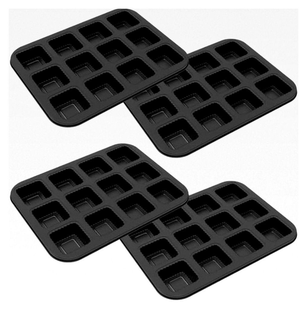 4 Stück Muffinform Blech, 35x26cm Antihaft Backform für 48 Muffins