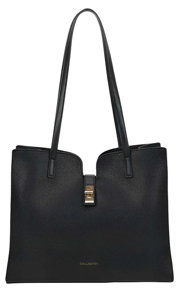 Grand Sac à Main Cabas Noir Porté Épaule Chic avec Grandes Anses Douces
