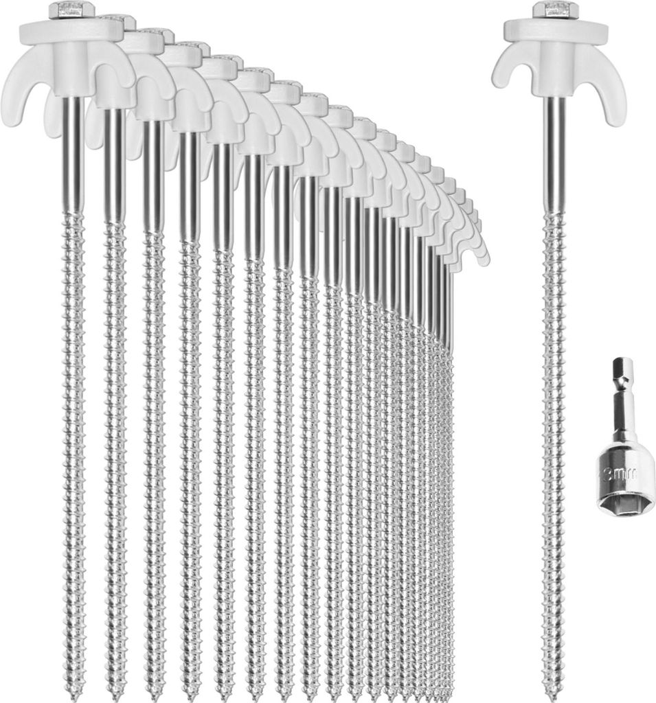 com-four® 20x Piquets de tente en acier - Piquets à visser Image du produit 