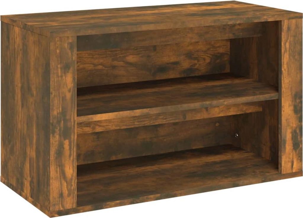 vidaXL Schuhregal Räuchereiche 75x35x45 cm Holzwerkstoff