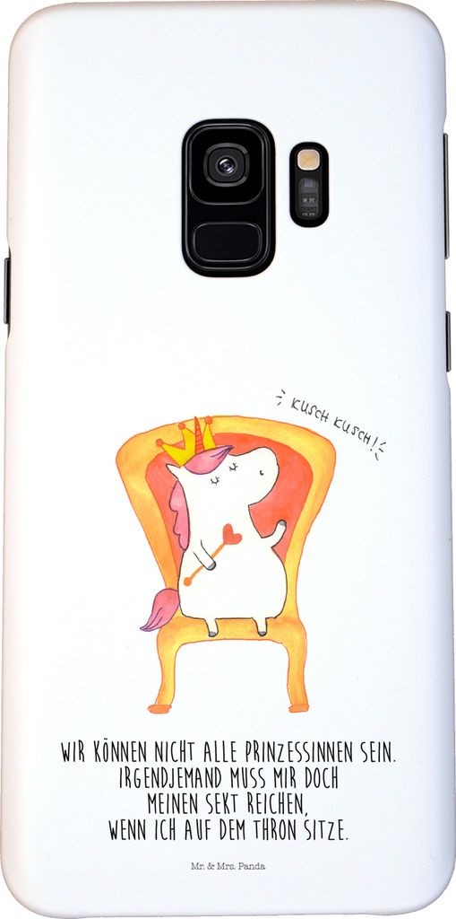 Mr. & Mrs. Panda Samsung Galaxy S9 Handyhülle Einhorn König - Weiß - Geschenk, Hülle, Smartphone, Unicorn, Bundeskanzler, Prinzessin, Handy Sch...
