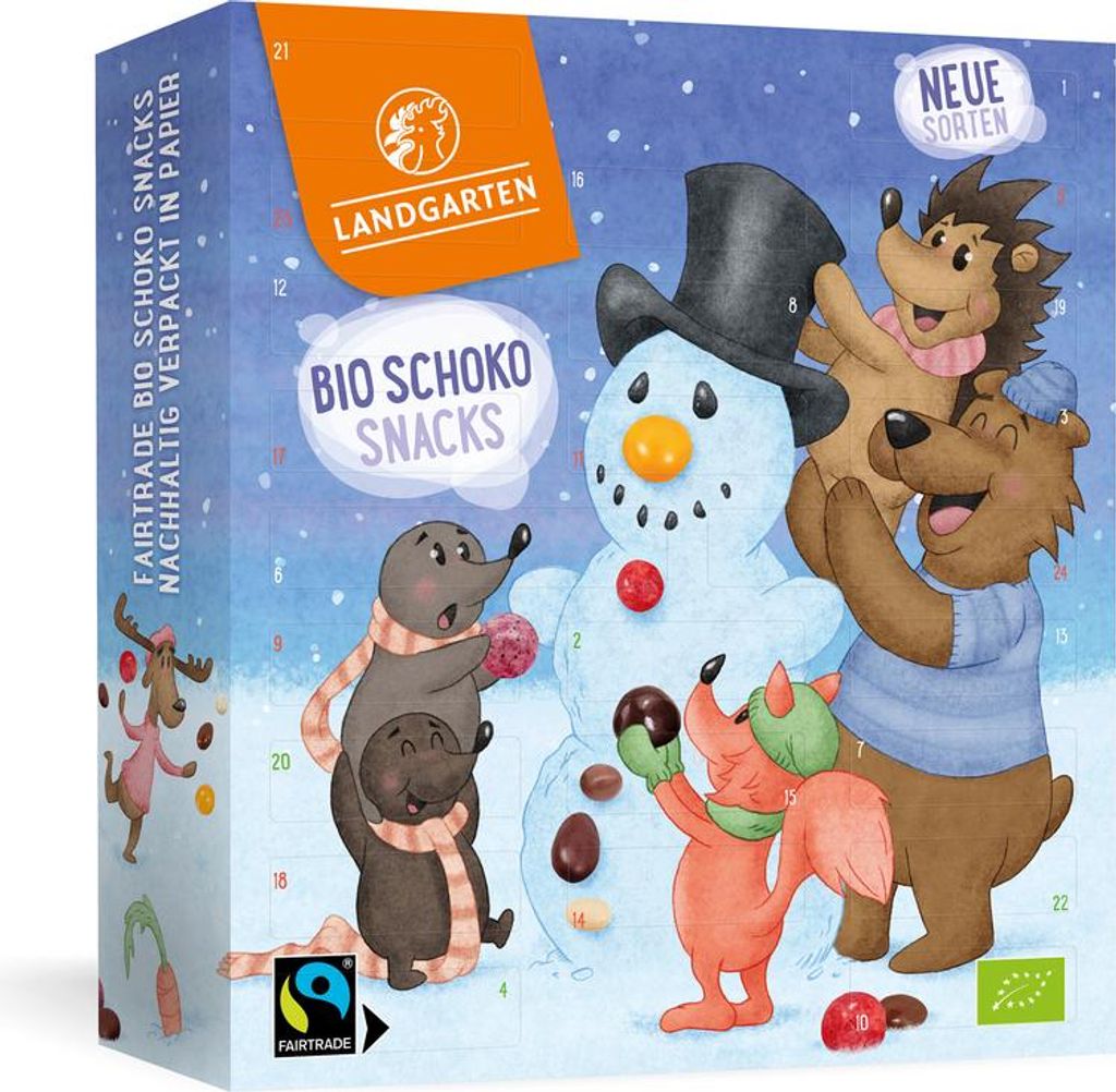 1x Landgarten Adventskalender Bio Schoko 2025 / MHD: 15.02.2026 - KW 7