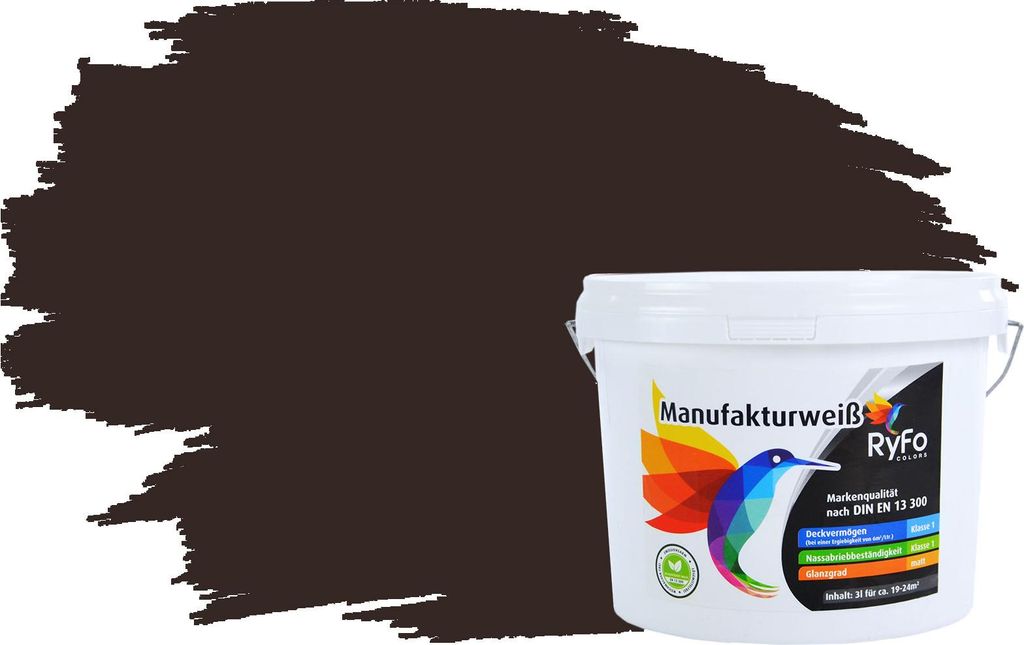 RyFo Colors Bunte Wandfarbe Manufakturweiß Schwarzbraun 3l  Produktbild 