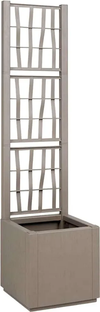 Treillis de jardin avec bac à plantes marron clair pour balcon et patio