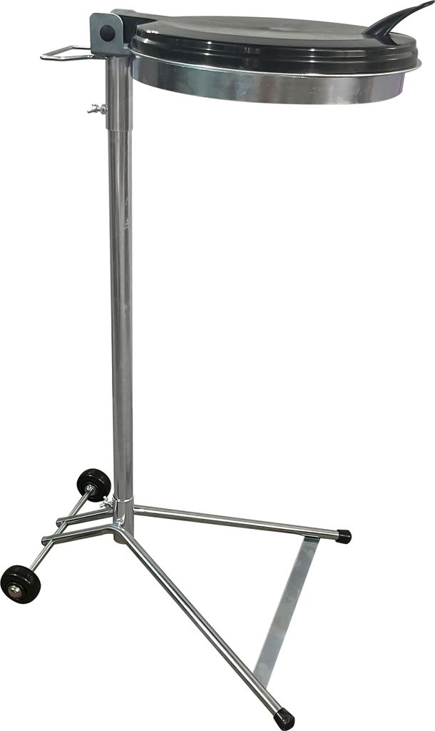Müllsackständer mit Deckel und 2 Rollen Metall Müllsackhalter 120 Liter | Stabiler Müllsack Ständer - Verzinkter Stahl | Müllbeutelhalter Gel...