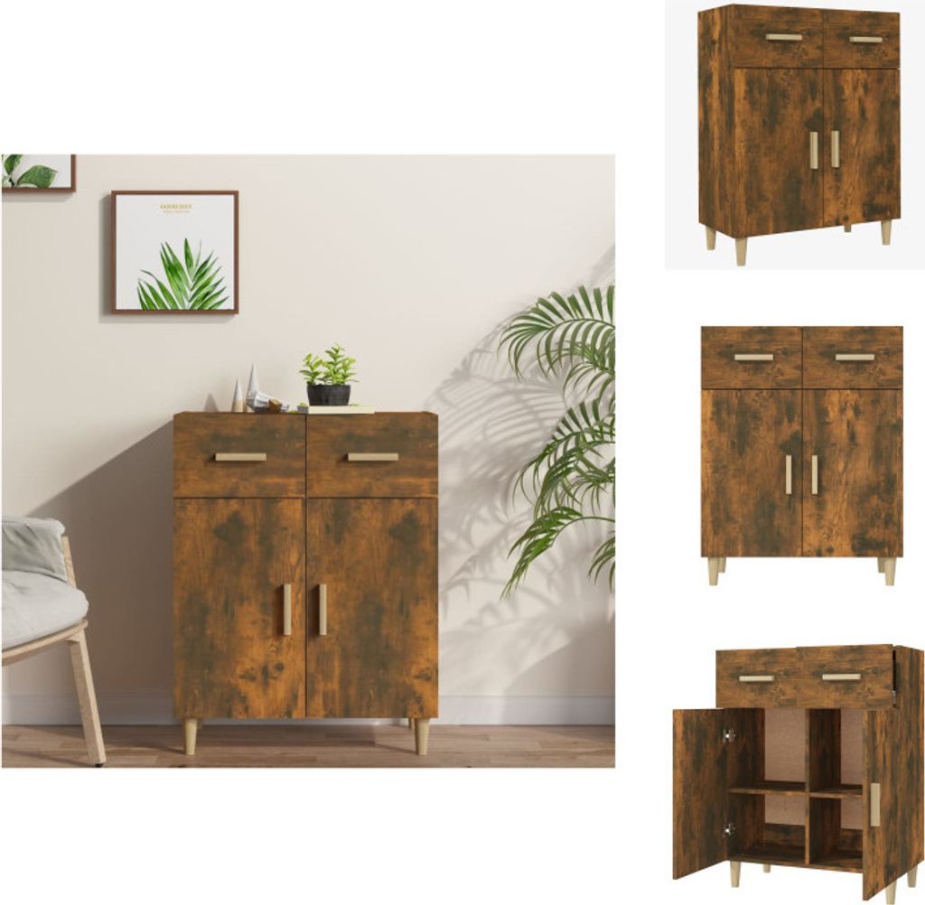 vidaXL Sideboard Räuchereiche 69,5x34x89 cm Holzwerkstoff - Sideboards