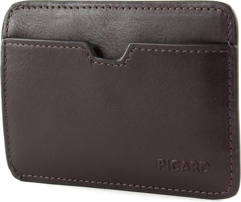 Porte-cartes en Cuir Véritable Brun Kastanie PICARD Apache Ultra Plat