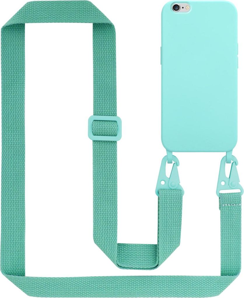 Cadorabo Schutzhülle für Apple iPhone 6 / 6S Hülle in Türkis Handykette Etui längenverstellbar Kordel Band