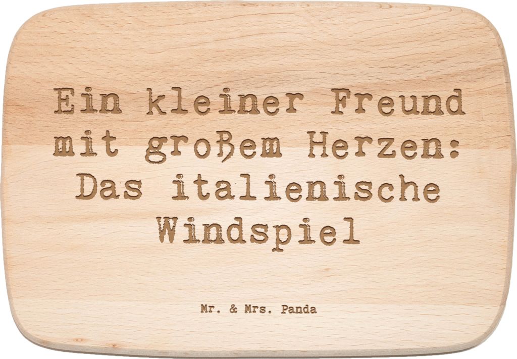 Mr. & Mrs. Panda Holzschneidebrett Spruch Italienisches Windspiel - Transparent - Geschenk, Hunderassen, stilvoll, Hundeliebhaber, massivholzbrett,...
