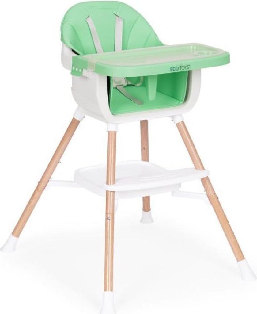 Detská jedálenská stolička 2v1 ECOTOYS zelená, odnímateľná Obrázok produktu 