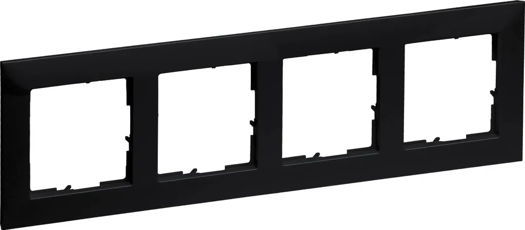 Plaque Legrand 765374 pour regrouper 4 interrupteurs - Design Noir