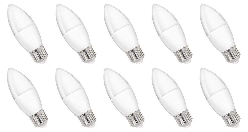 Spectrum LED-Kerzenbirne E27 8W - 230V - 710 Lumen - 3000K Warmweiß - Gemütliches Licht - Energieeffizient - 10 Stück