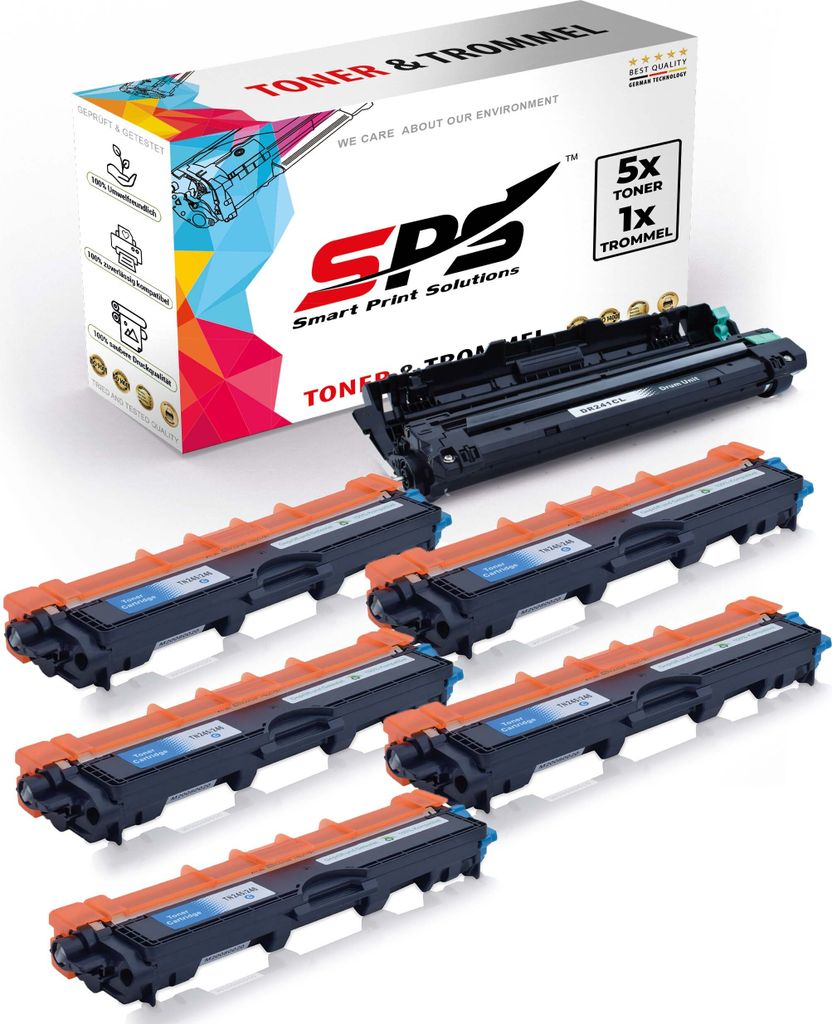 5x TN245 TN246 Toner Cyan + 1x DR241 Trommel kompatibel für Brother MFC-9142CDN Brother DR241 Brother TN245 TN246 MFC-9130 MFC-9130CW MFC-9131 MFC...