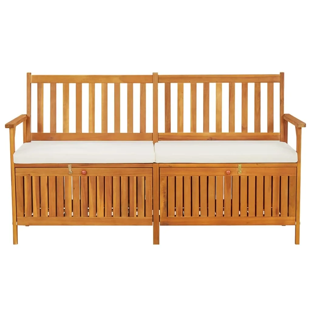 Banc de Rangement 170 cm Acacia Massif : Fini le Désordre dans l'Entrée