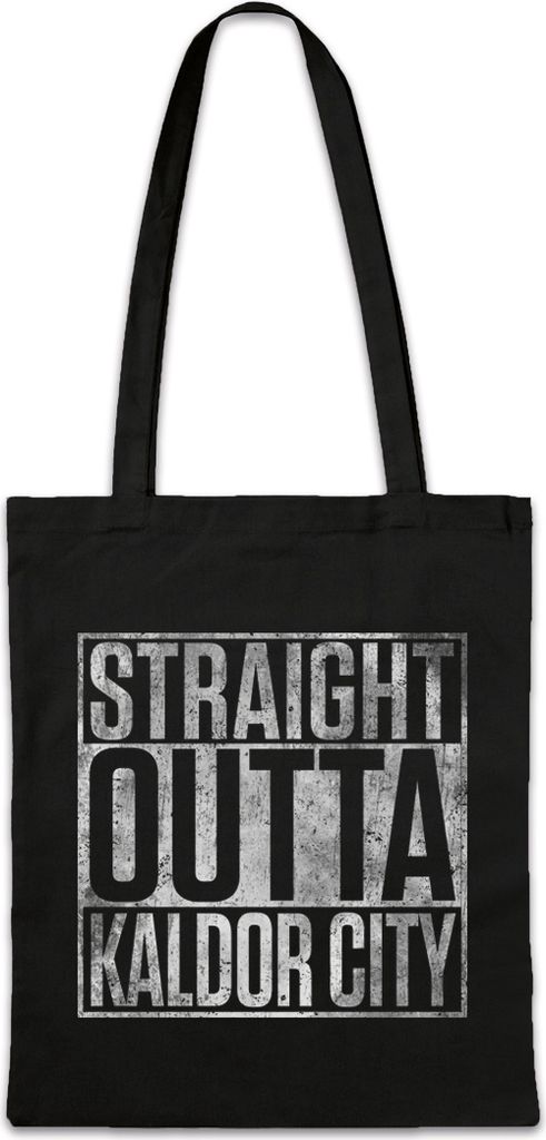 Urban Backwoods Straight Outta Kaldor City, Stofftasche, Farbe: Schwarz