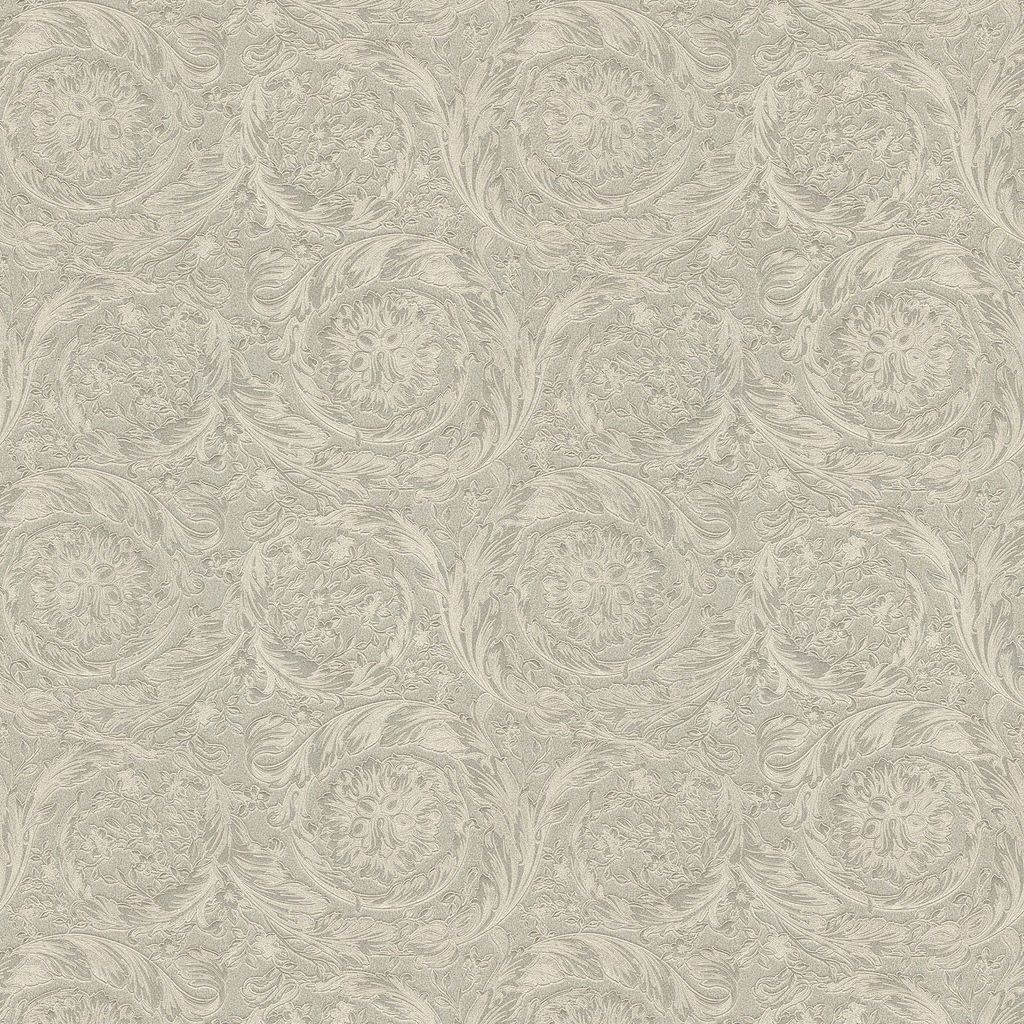 Profhome 366921-GU Exklusive Luxus Tapete Barock glänzend silber grau 7,035 m2