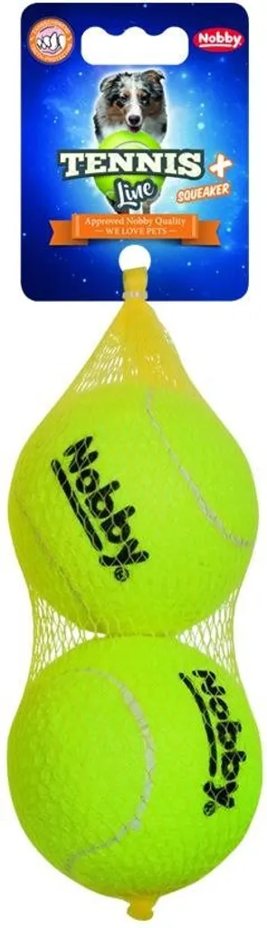Nobby Pallina da Tennis per Cani con Squeaker L 8,5 cm - Set da 2