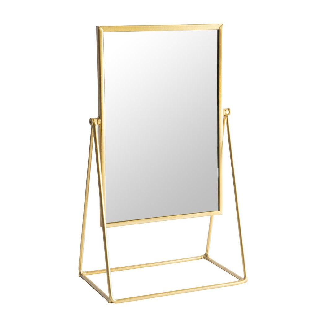 Harbour Housewares Frisierkommode Rasierspiegel - Freistehende Tabletop-Verfassungs-kosmetische Spiegel - 22cm - Gold
