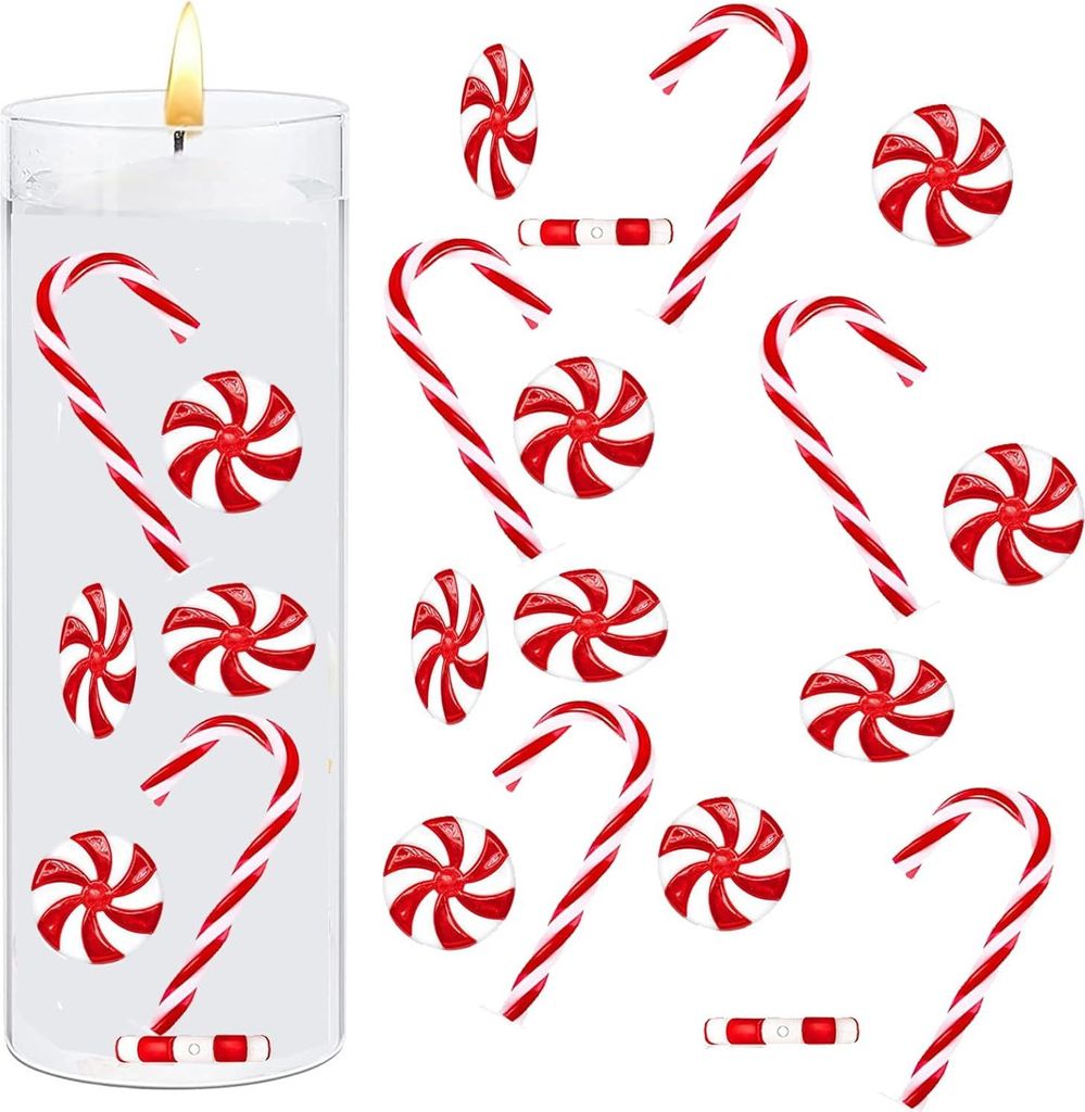 Kerstsnoephangers Ornament Slinger - 40 Stück Vasenfüllung Perlen Schwimmen Kerzen - Acryl Weihnachtsbaumdekoration Hänger - Weihnachtsdekoratio...
