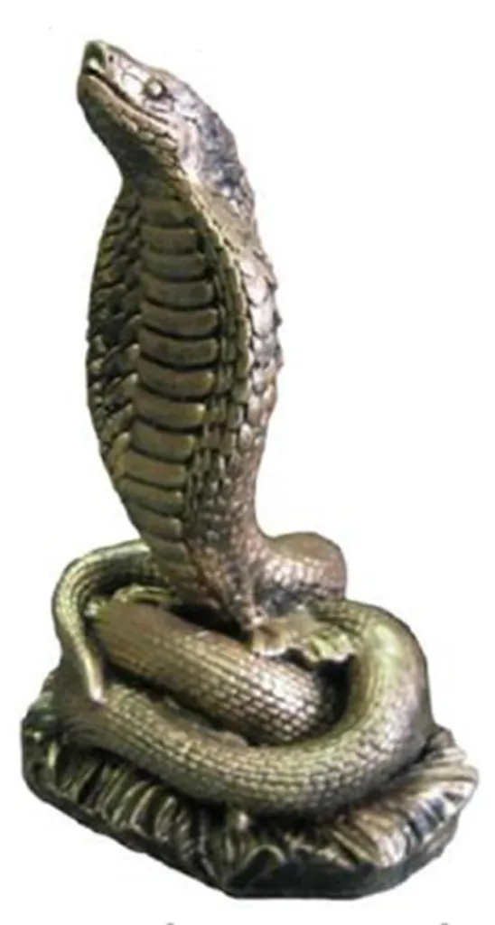 Statue Cobra Égypte Antique 25cm - Sculpture Serpent Décorative Noire