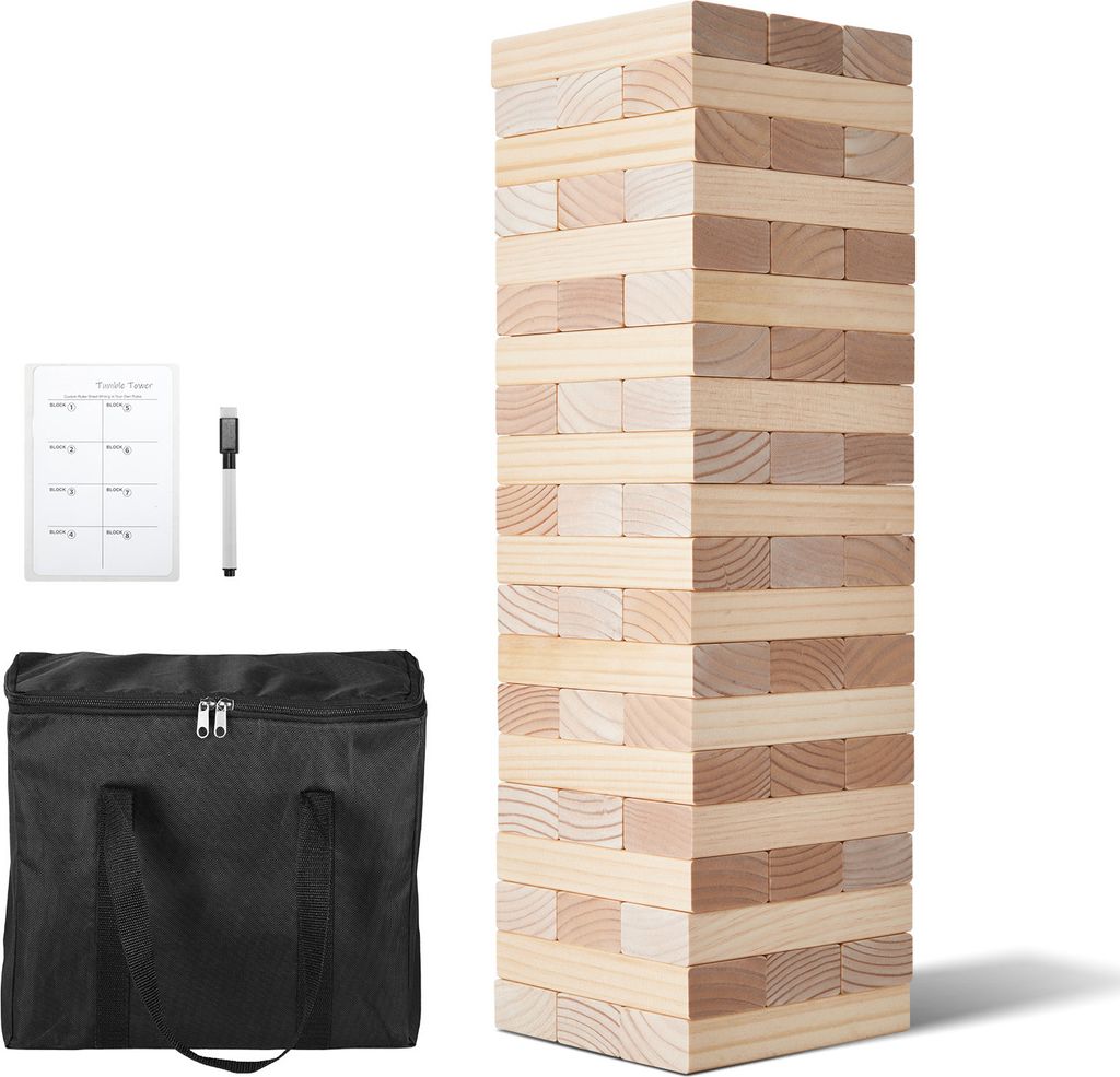 SucceBuy Jouet en bois culbutant, 60 blocs, jeu de blocs Image du produit 