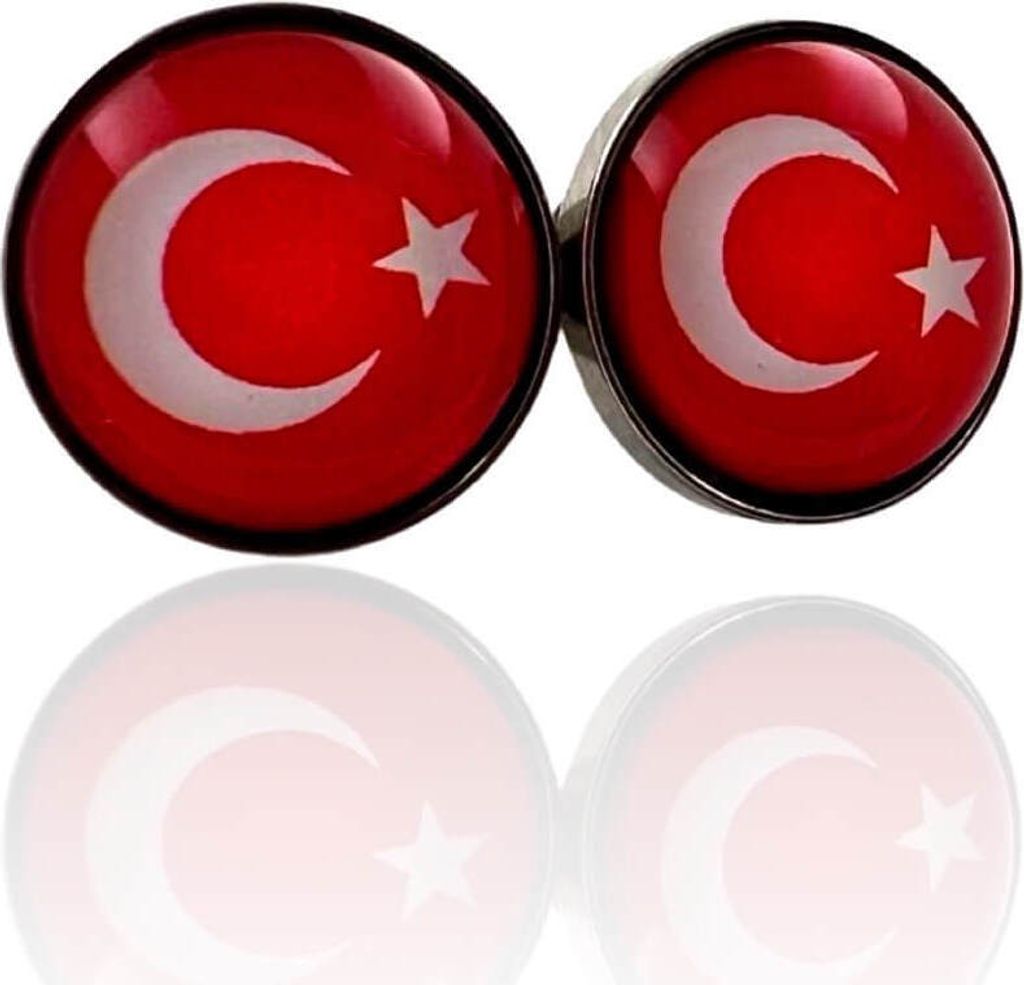 Flaggen Ohrringe Ohrstecker 316L Chirurgenstahl mit Türkei Fahne