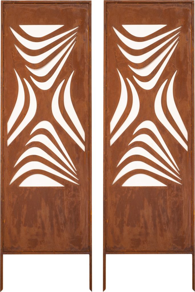 Sichtschutz Metall 2x - 160 cm x 50 cm - Edelrost - Produktbild 