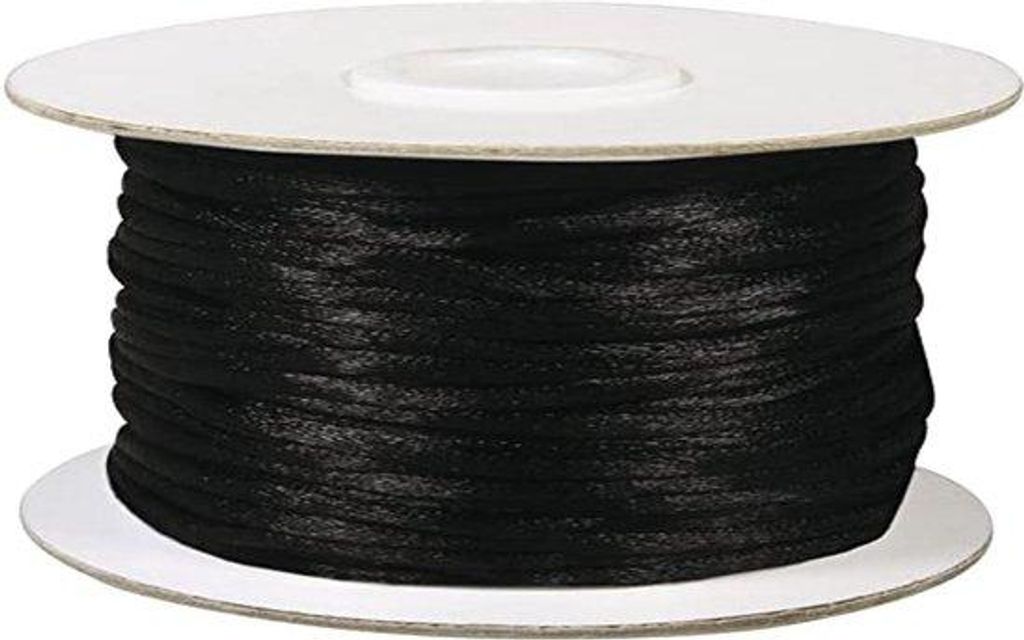 Gevlochtene Satinkordel 2mm Ø 50m schwarz