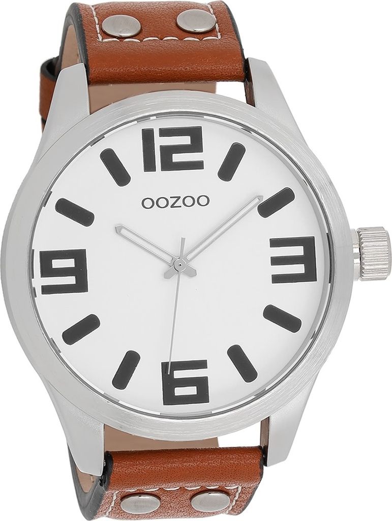 Oozoo Leder Damen-Herren Uhr Analog Quarzuhr Armband braun Timepieces D2UOC1001A