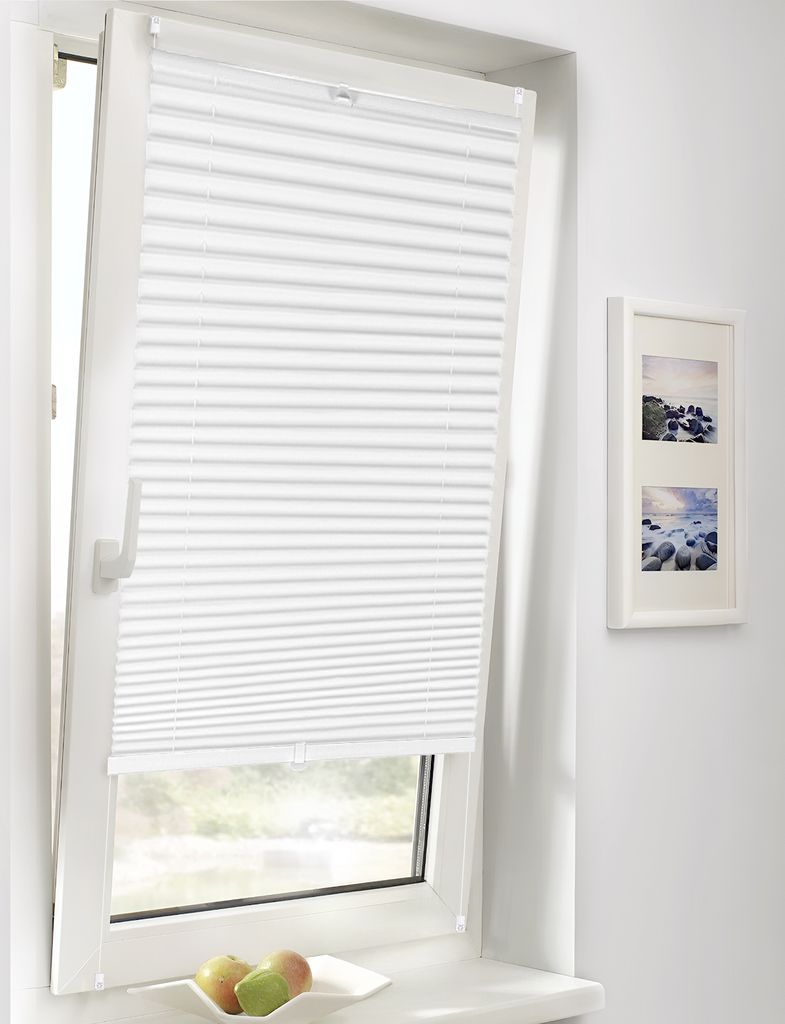 Plissee Klemmfix ohne Bohren 105x130cm Weiß Produktbild 