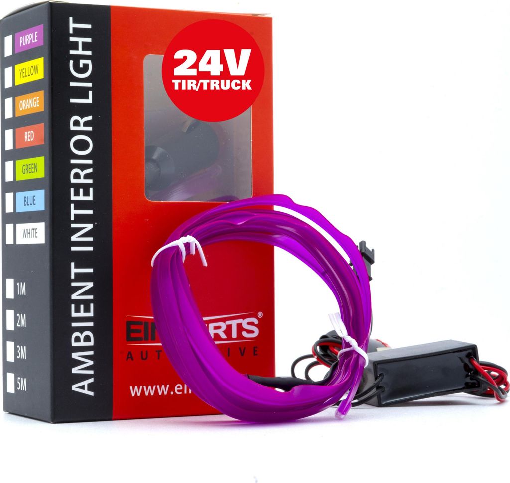LED Auto Lichtleiter Umgebungslicht 24V Lila 2 Meter