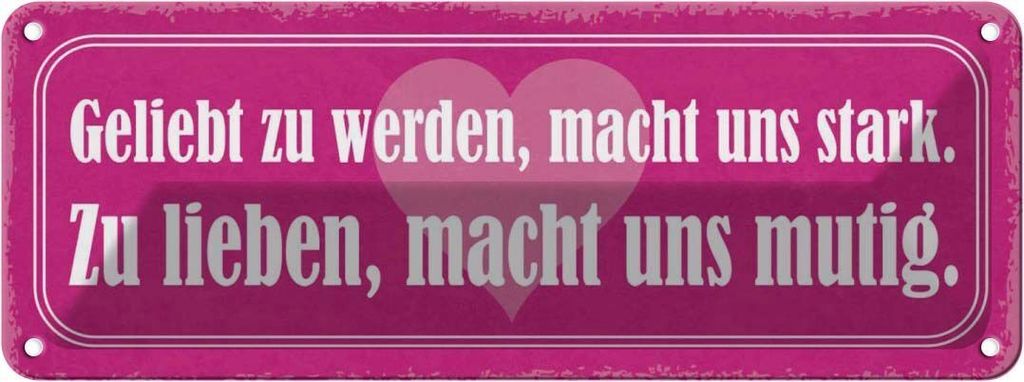 vianmo Blechschild 10x27 cm geliebt zu werden macht stark Dekoration Spruch Zitat