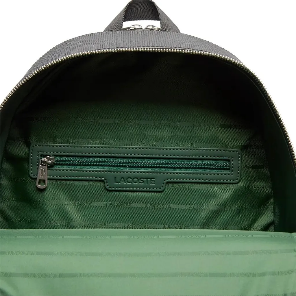 Sac cabas Lacoste Chantaco en cuir piqué noir - Élégance et style chic