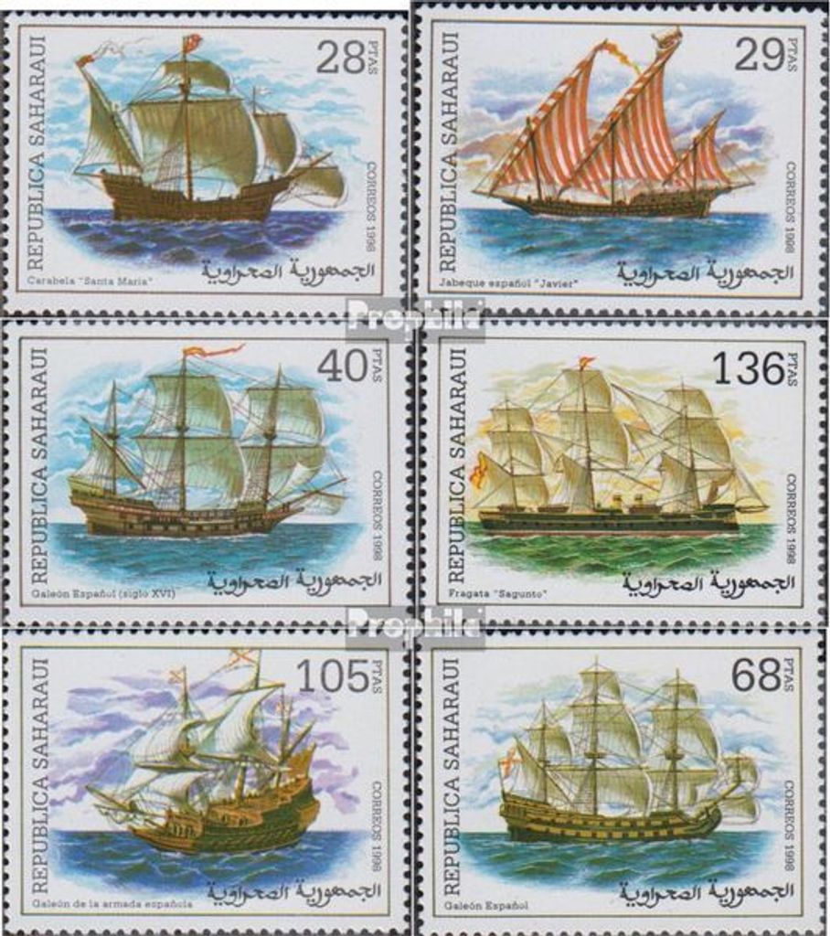 Briefmarken Sahara 1998 Mi Ausgabe der Exilregierung ohne Gültigkeit im int. Postverkehr Nr.54 postfrisch Segelschiffe