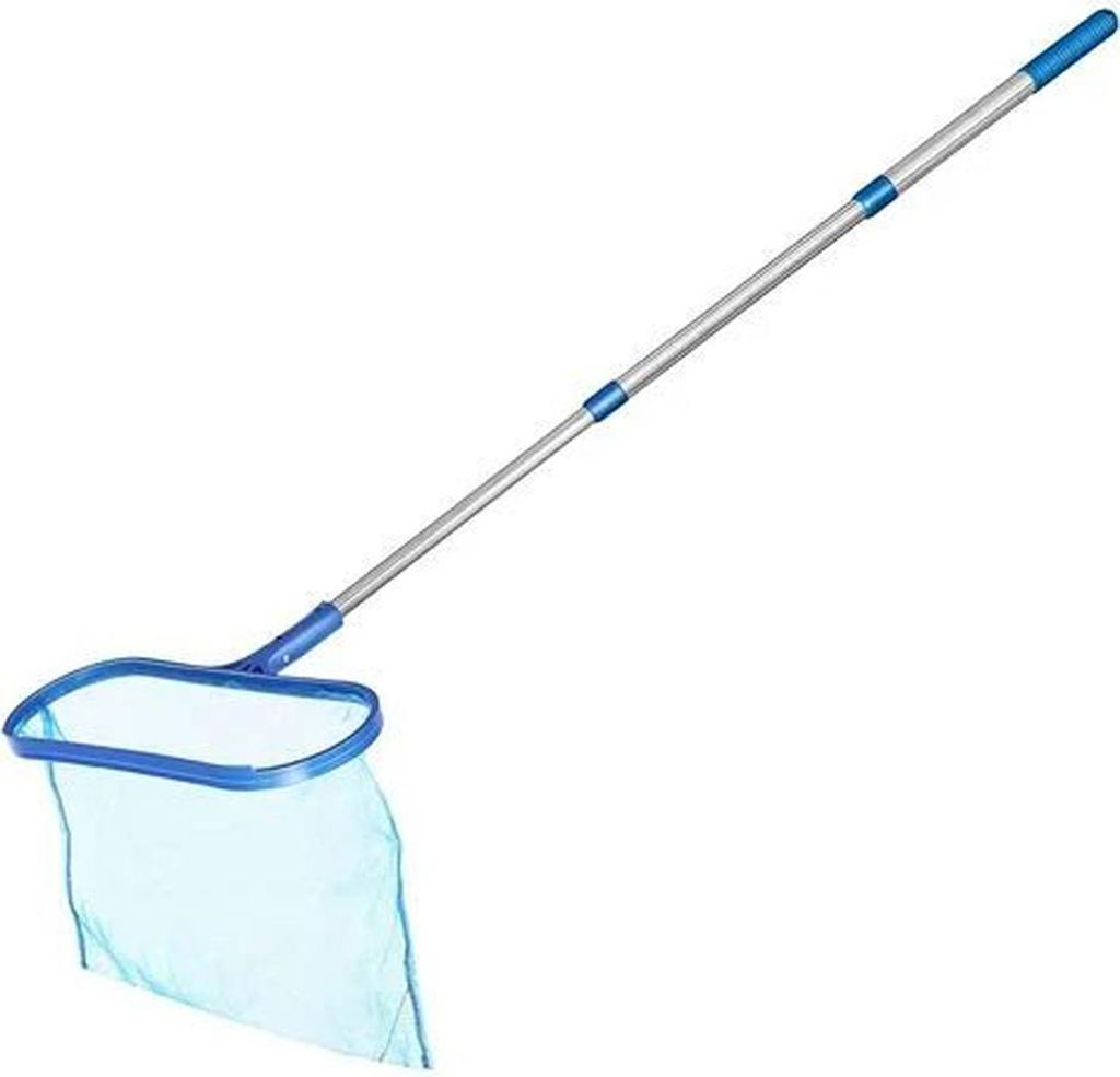 1 Set Pool-Bodenkescher mit Aluminium-Teleskopgriff, Schwimmbecken-Kescher, Pool-Skimmer-Netz für Schwimmbecken, Teiche, Brunnen, Teich, Fischtank