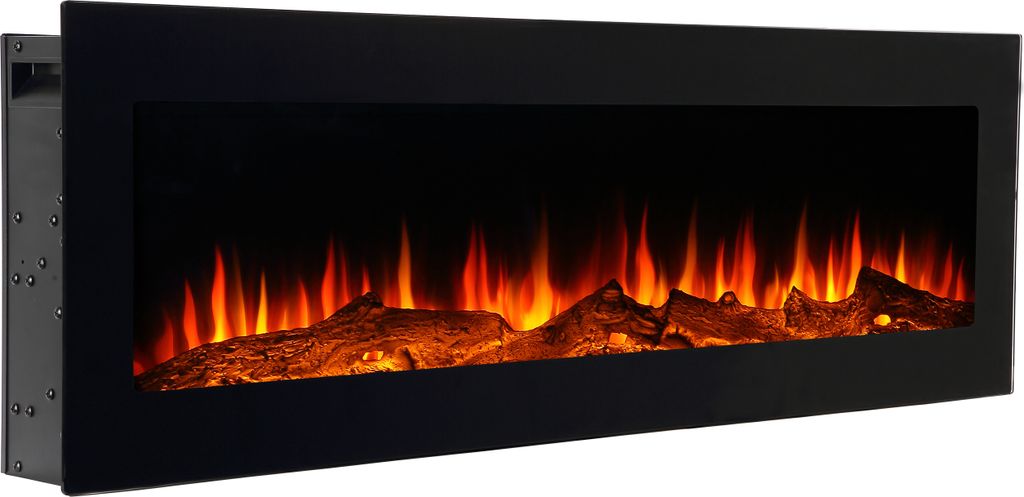Elektrokamin Lausanne 105 cm, schwarz, mit LED-Beleuchtung für Wandmontage