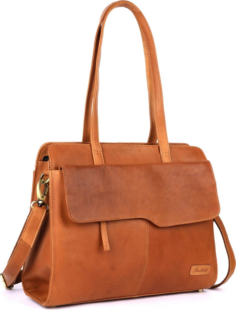 Benthill Handtasche Damen Leder | Businesstasche aus weichem hochwertigem Rindsleder | Vintage Laptop-Tasche | Henkeltasche Groß | Schultertasche ...