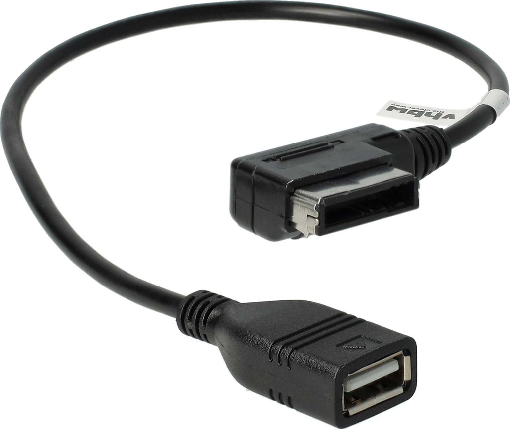 vhbw KFZ Audio Kabel kompatibel mit VW Phaeton, Polo, Touareg, Touran, T5, Tiguan, Scirocco, RNS 510 (index A+), Sharan - USB-Adapter, 16 cm Schwarz