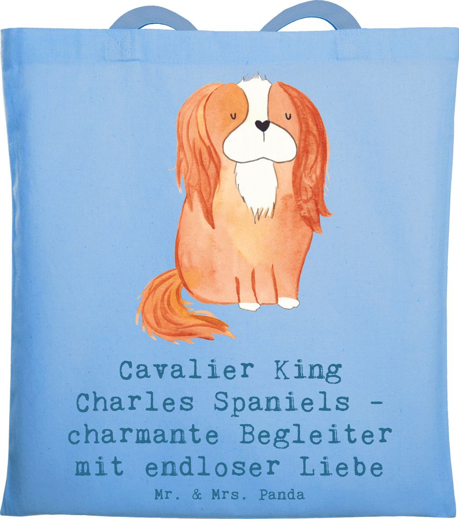 Mr. & Mrs. Panda dokumententasche Cavalier King Charles Spaniel Begleiter - Sky Blue - Geschenk, Hundeliebhaber, charmante, Schultasche, freundlich...