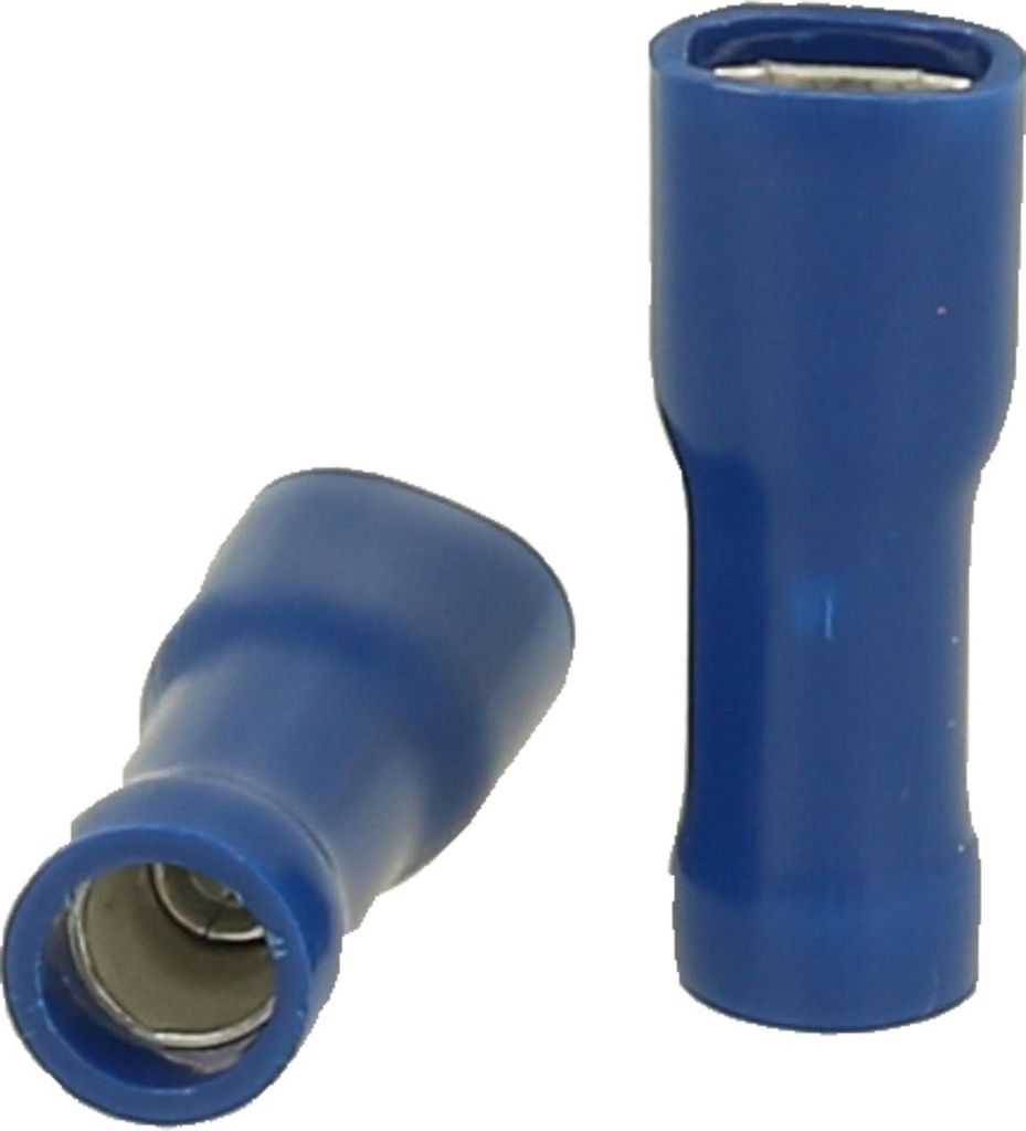 STEX24 Flachsteckhülsen, Steckgröße 4,8 x 0,8mm vollisoliert, mit Isolationscrimp Querschnitt 1,5mm² - 2,5mm² blau - 1