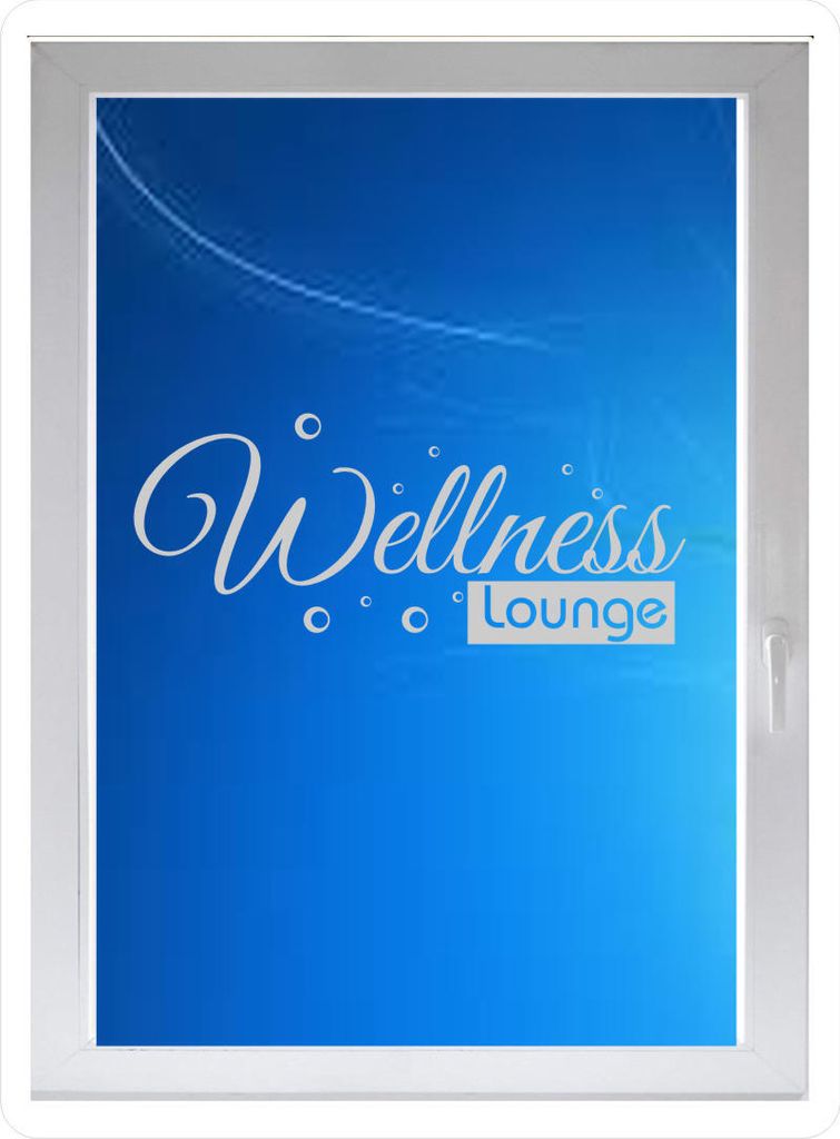 INDIGOS UG - Wellness Lounge - Farbe: silberfein satiniert - 116x49 cm - Sichtschutzfolie - Fensterfolie - Glasdekorfolie - für die Küche, Wellne...