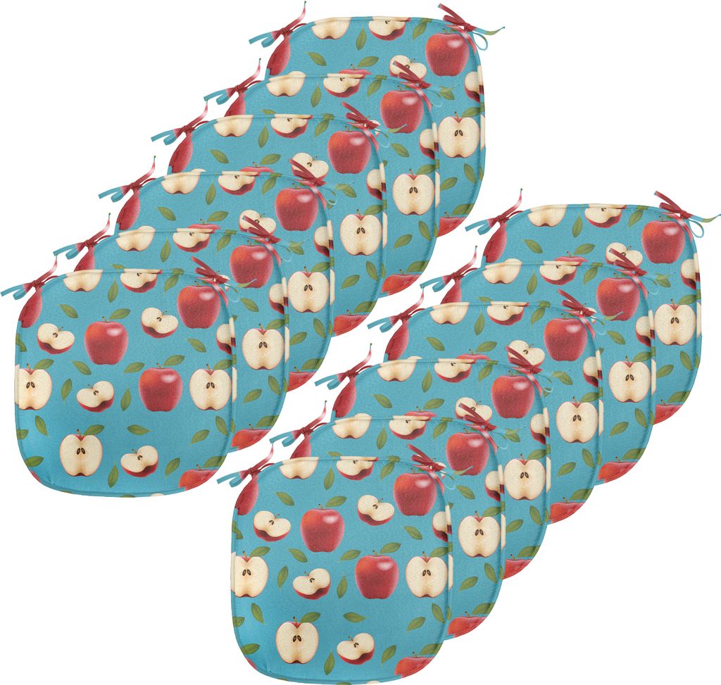ABAKUHAUS Apfel Polster für Esszimmerstühle, Red Delicious Gesunde Lebensmittel, Dekoratives wasserfestes Kissen mit Riemen für Küchensitze, 40...