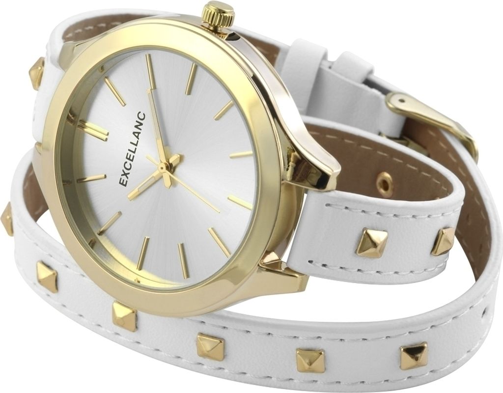 Excellanc Damenuhr mit Kunstlederion-Wickelarmband
