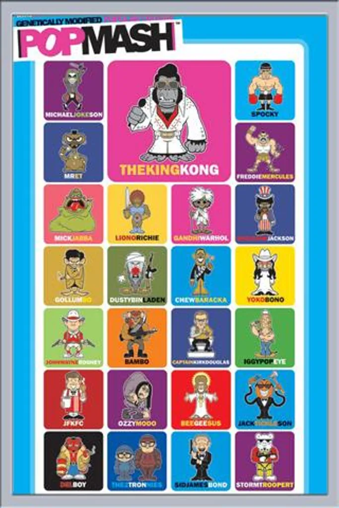 Popmash Poster + Cornice Shinsuke Maxi MDF Argento con Disco Acrilico