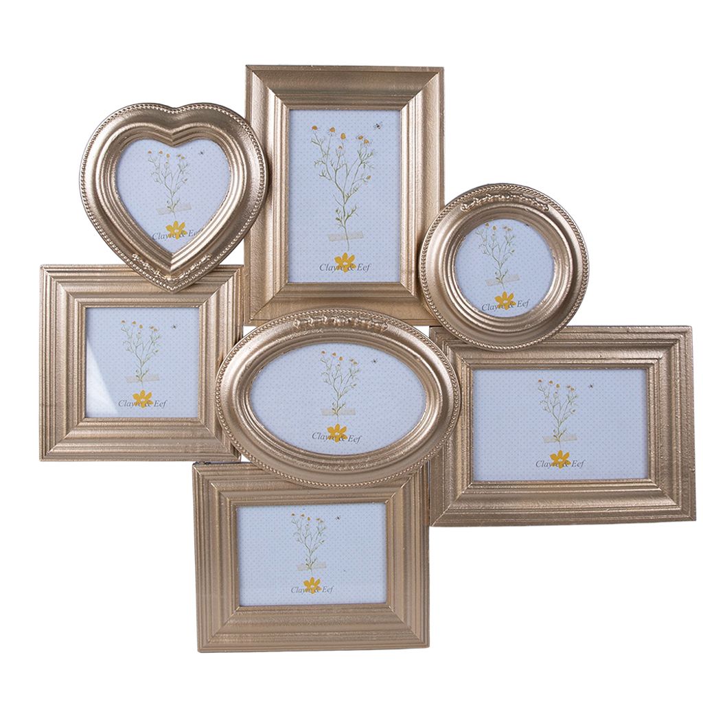 Clayre & Eef Bilderrahmen 10x15 cm Goldfarbig MDF