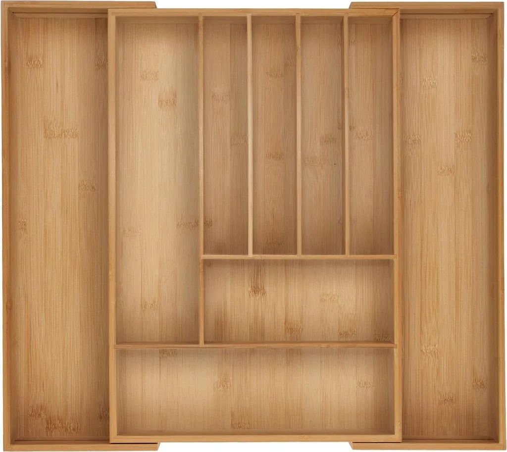 Vassoio Portaposate Legno di Bambù - Organizza il tuo Cassetto con Stile