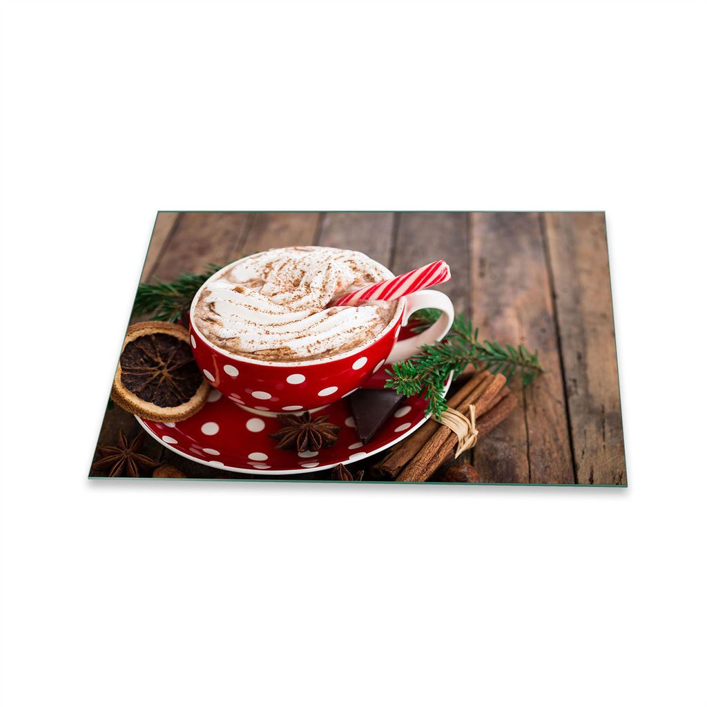 Herdabdeckplatte Glaskeramik 1 Teilig 80x52 Kaffe Braun Abdeckung Glas Spritzschutz
