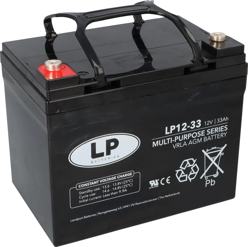 Batterie Plomb AGM Landport LP12-33 T6 12V 33Ah haute performance fiable