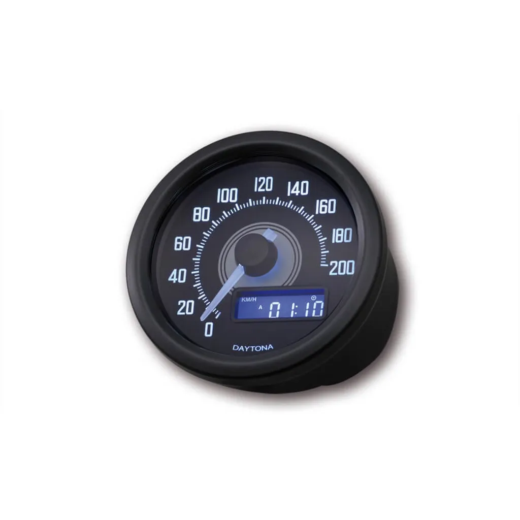 Compteur de Tours Moto Daytona Velona Noir - Accessoire Custom 12V 8k