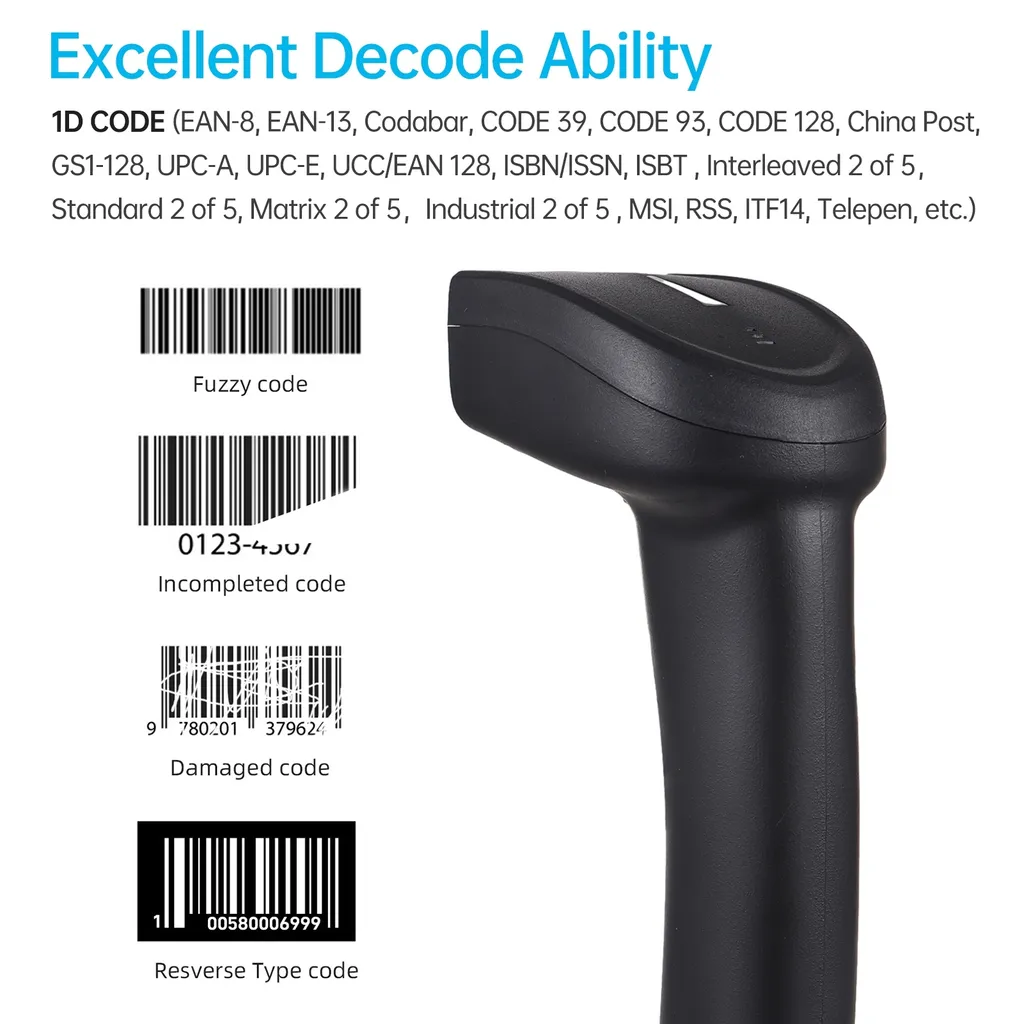 Lecteur de code-barres pour inventaire et logistique - Scanner USB 1D